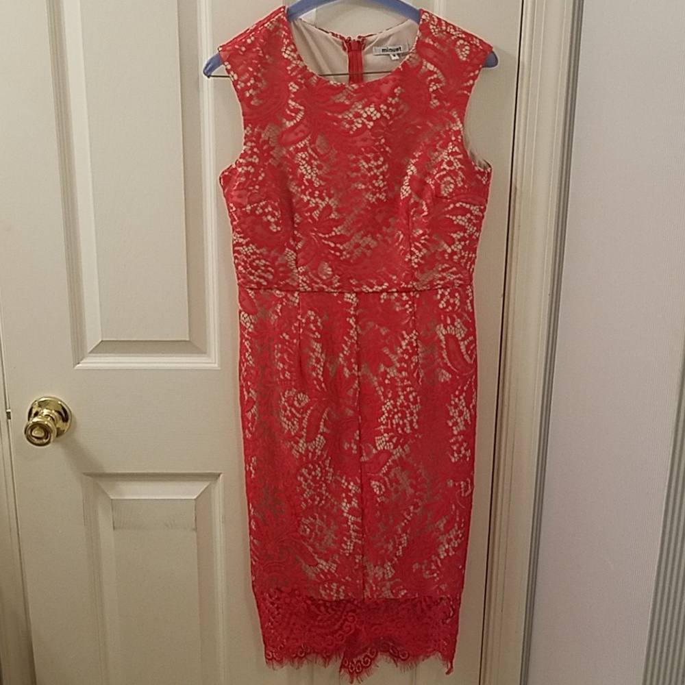 Red Lace Overlay Dress